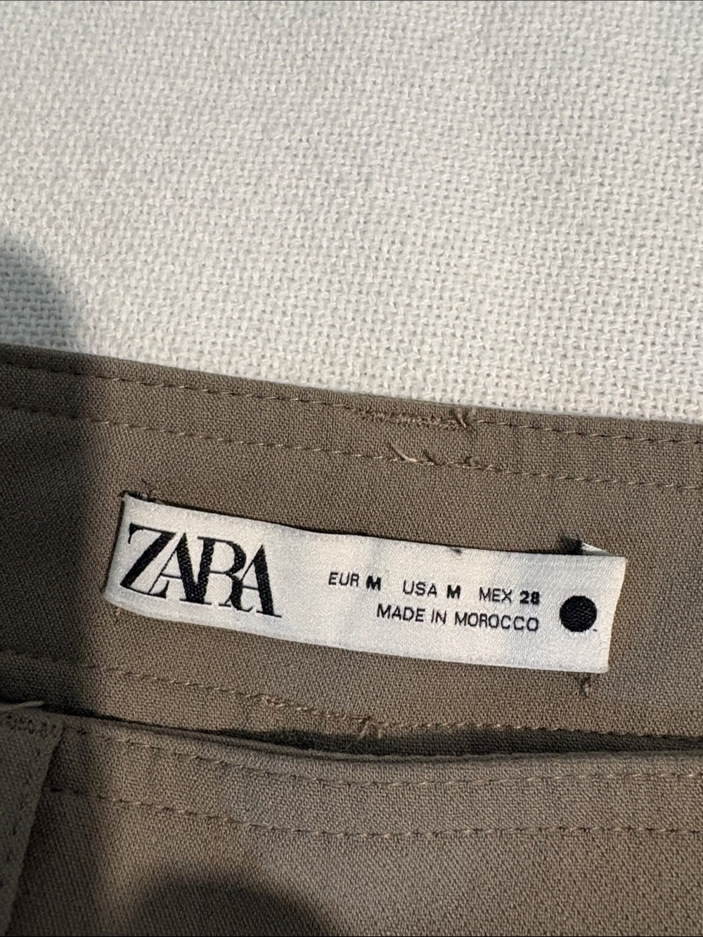 Zara Khaki Wide Leg Cropped Pants Women’s Business Casual Trouser - Picture 5 of 8